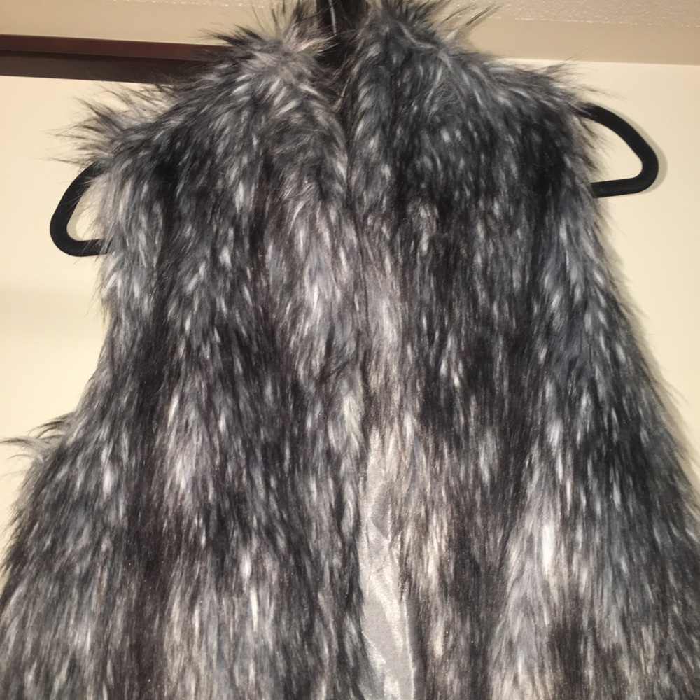 Grey fur vest